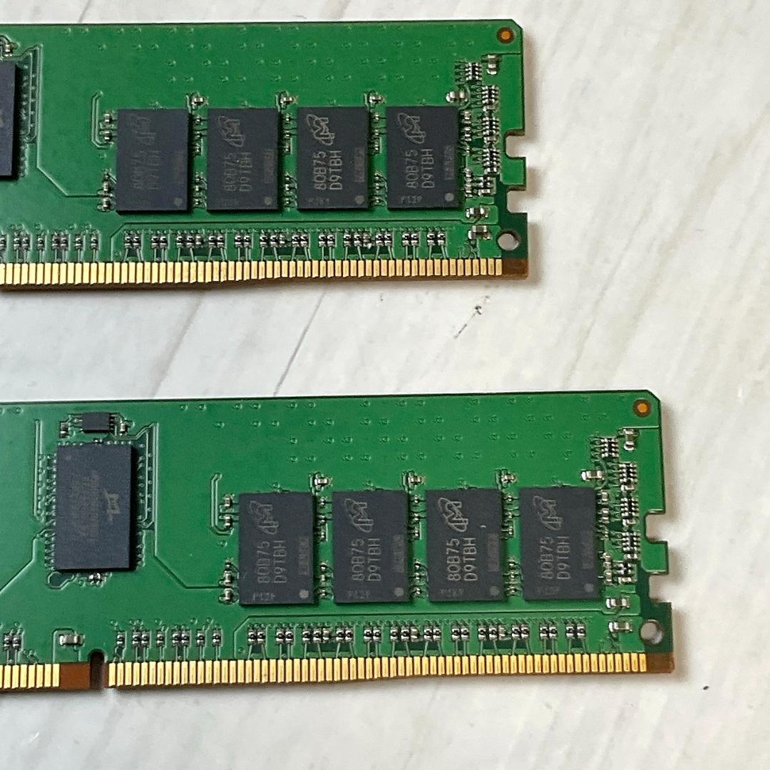 動作確認済 Micron 16GB DDR4 ECC PC4-2400T 2枚