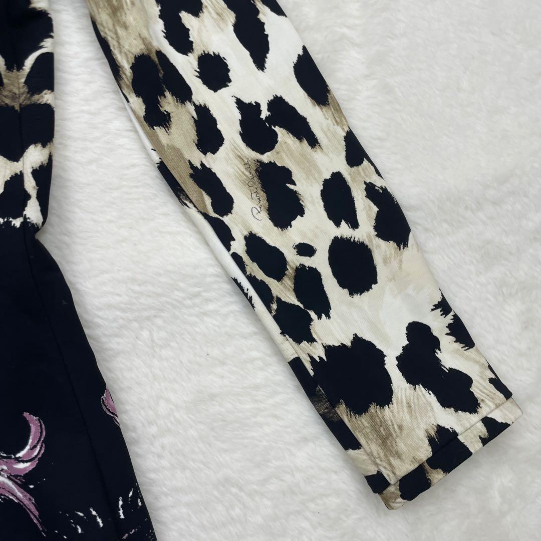 美品　roberto cavalli 総柄　ヒョウ柄 長袖ワンピース　イタリア製