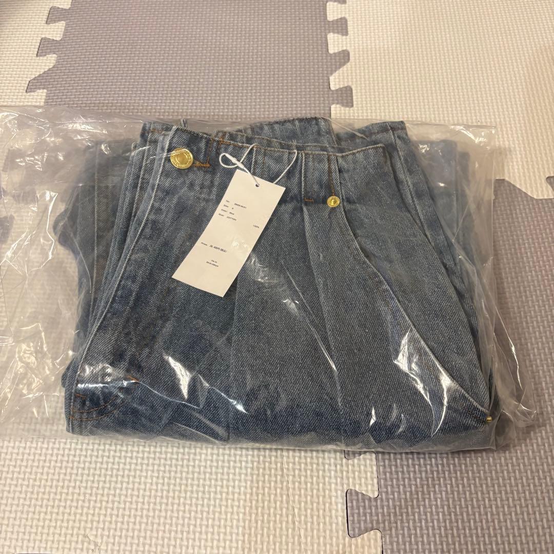✨新品✨i'm in 辻元舞 バックベルトワイドジーンズ デニム 綿 ブルー S