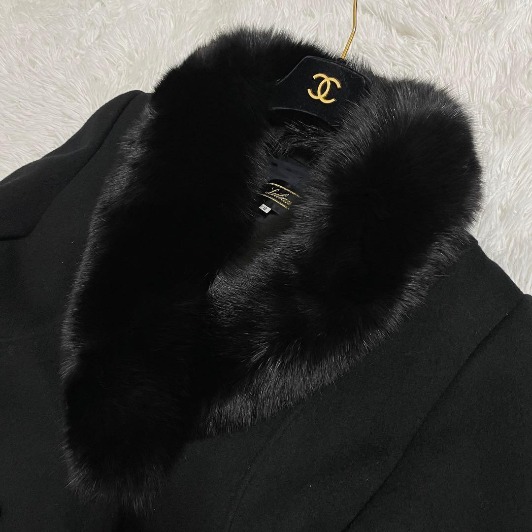 ✨極美品✨ レリアン カシミヤ混 ロングコート セーブルファー 9号