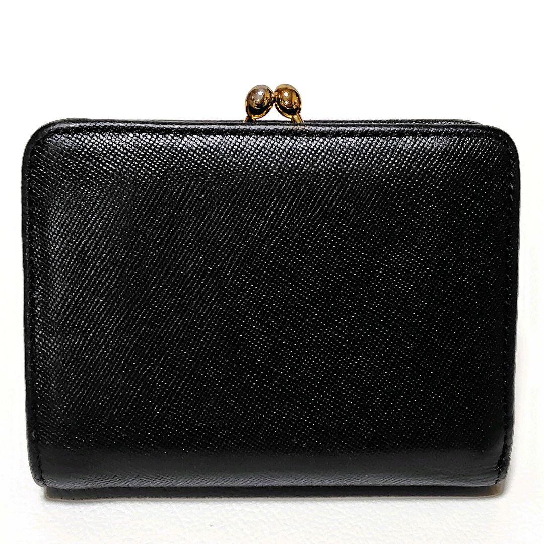 美品✨　ヴィヴィアンウエストウッド　折り財布　黒　レザー　がま口　オーブ
