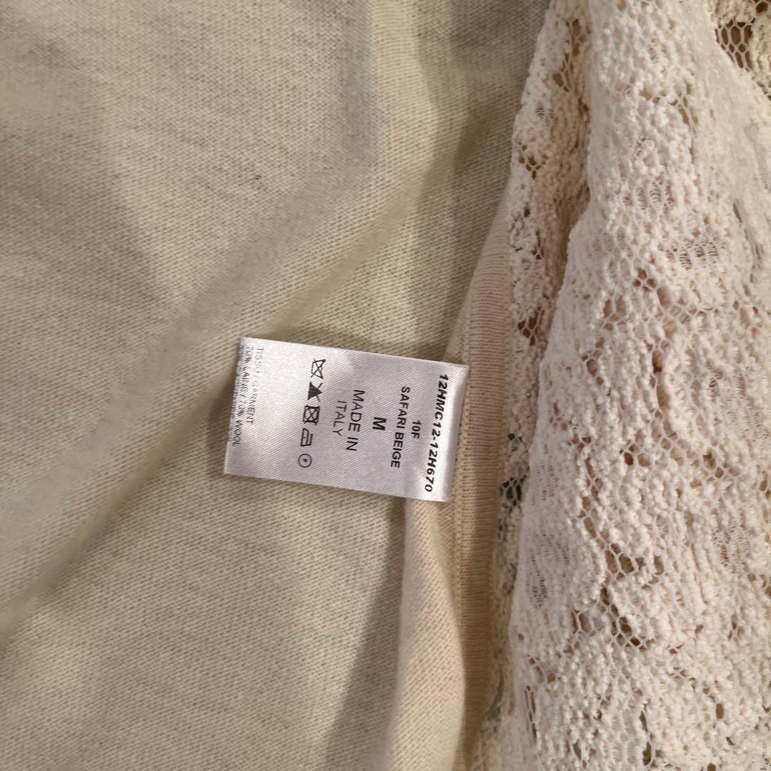 Chloe38カシミア　アイボリー レース カーディガン 長袖