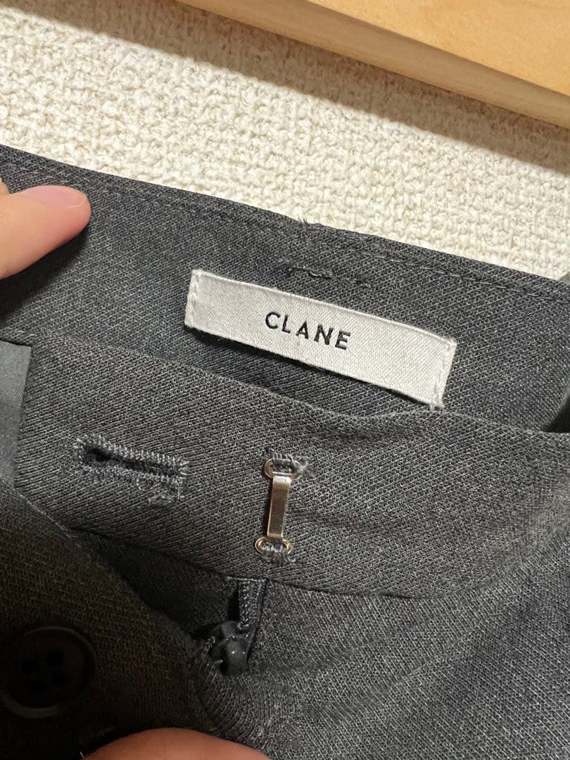 CLANE WIDE PLEATS LONG SKIRT グレー サイズ1