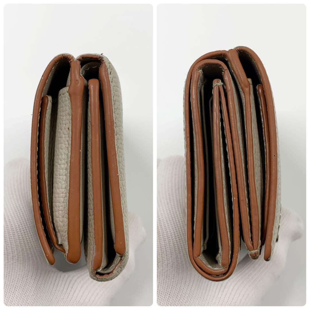 【✨極美品✨】ロエベ 三つ折り財布 アナグラム トライフォールド ベージュ