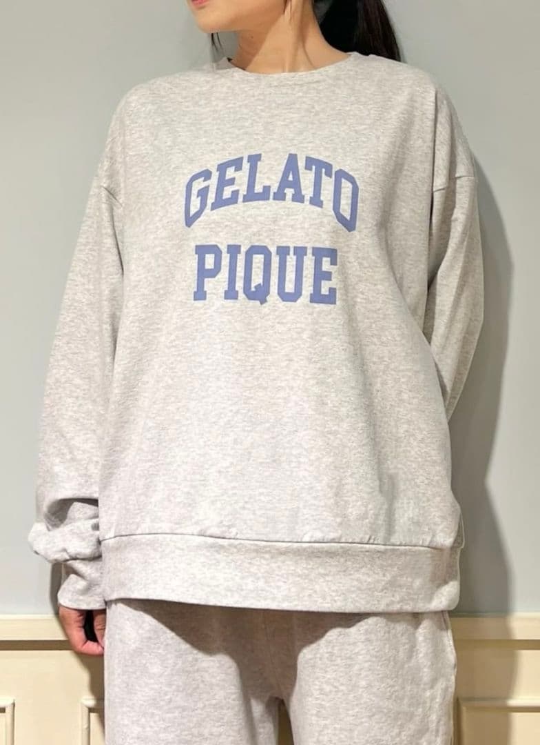 ジェラートピケ カレッジロングTシャツ+ロングパンツセット