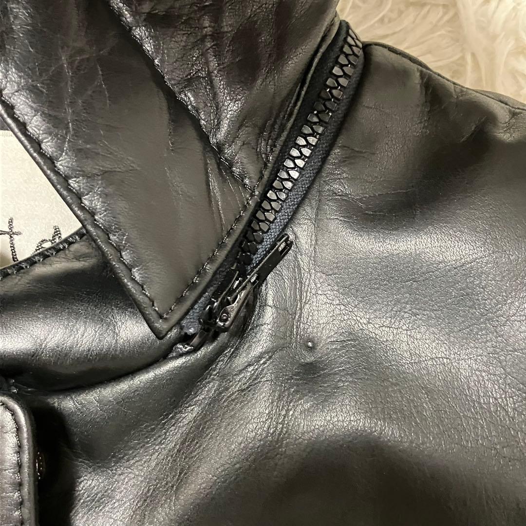 Angel Leather エンゼル リアルレザー ロングコート 黒 美品 9号