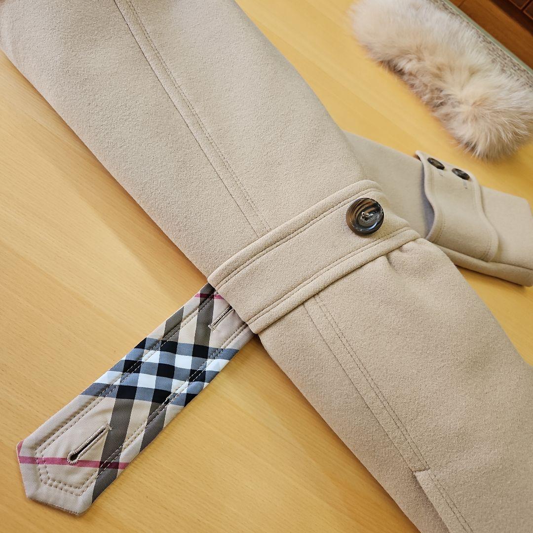 株*ノ様 BURBERRY　ブルーレーベル　 ベージュ ロングコート L　ノバチ