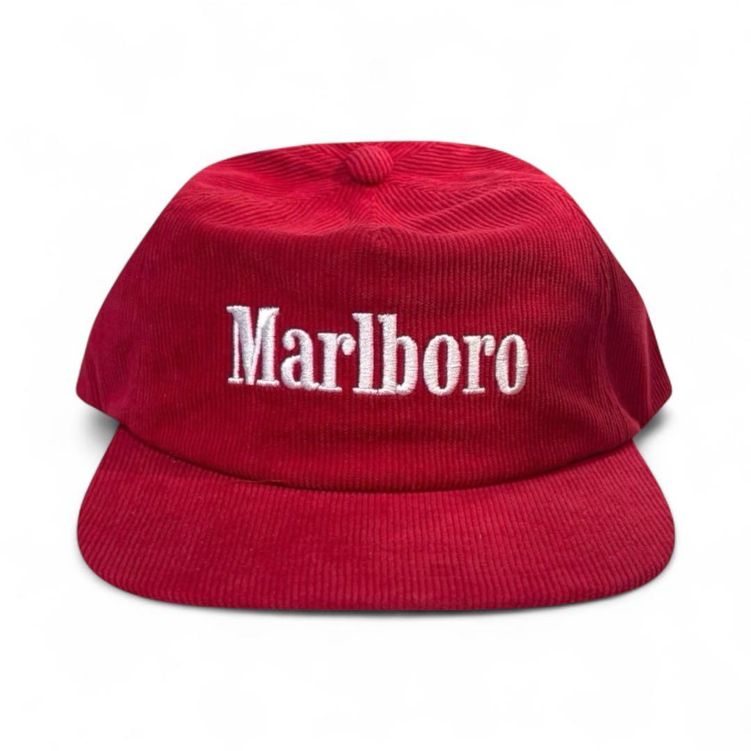 Marlboro マルボロ コーデュロイキャップ CAP 刺繍ロゴ アイレット