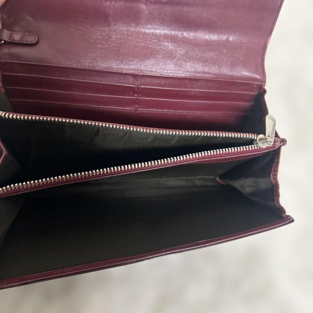 【良品】クリスチャンディオール　パテントレザー　カナージュ　三つ折り財布　正規品