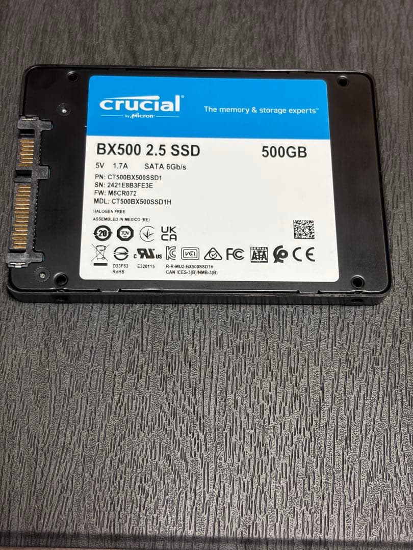 crucial BX500 500GB 2.5インチSSD