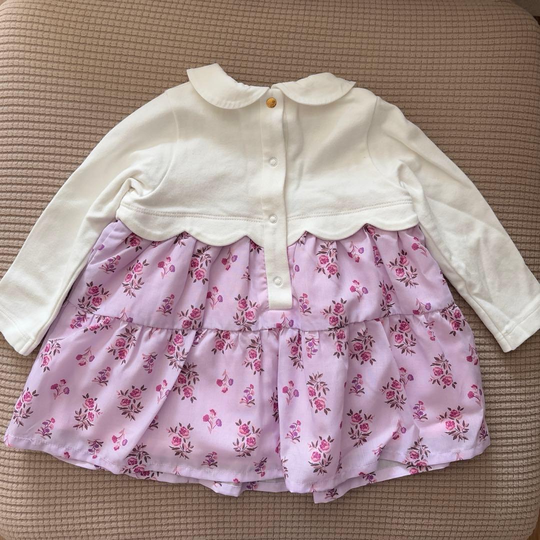 ケイトスペード ニューヨーク 花柄ワンピース スタイ 女の子 ベビー 80cm