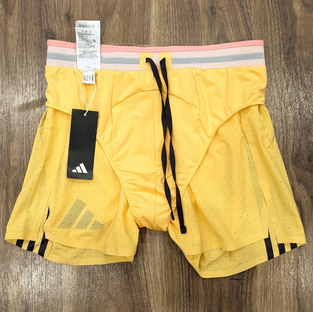 ■adidas ADIZERO Pro Elite ショーツ 黄XL アディゼロ