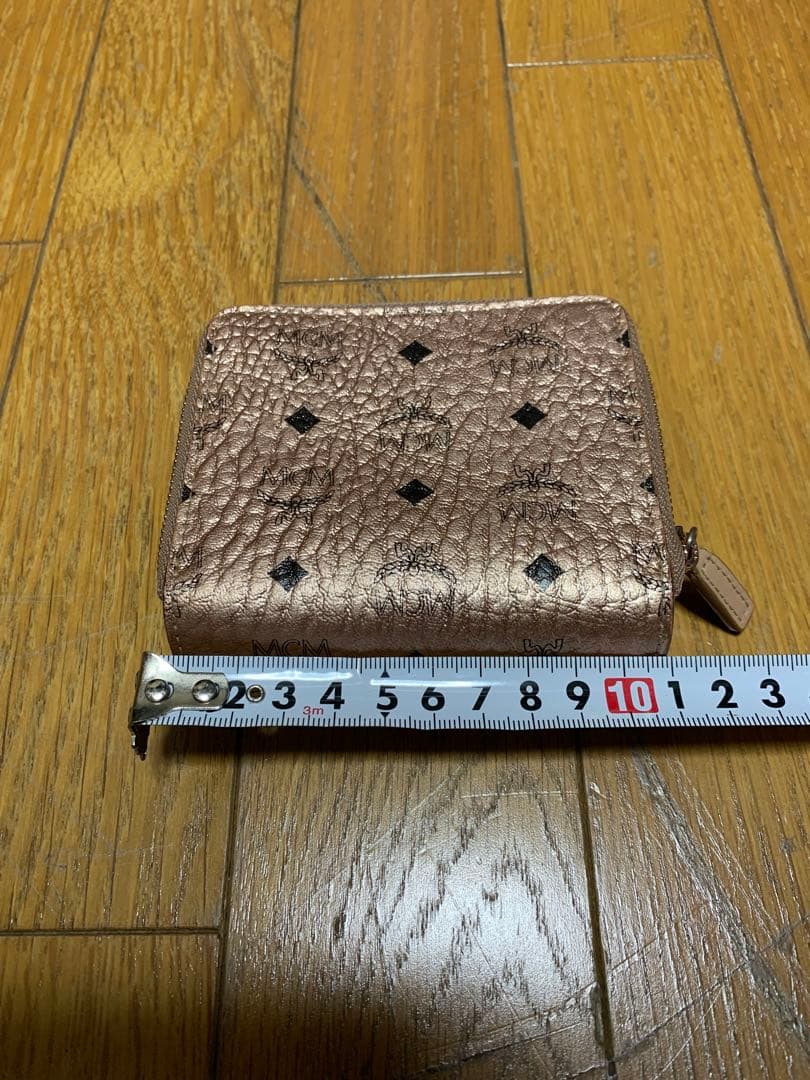 MCM パウダーピンク ピンク　二つ折り財布　アラウンドジップ