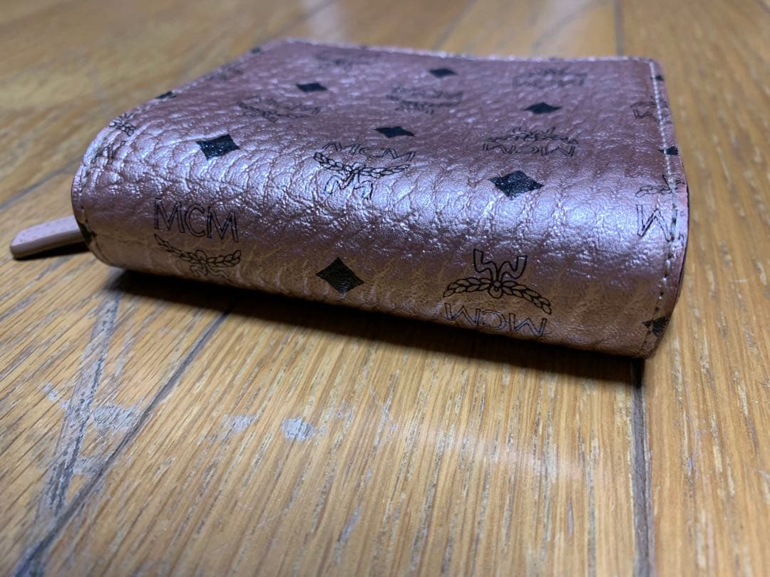 MCM パウダーピンク ピンク　二つ折り財布　アラウンドジップ