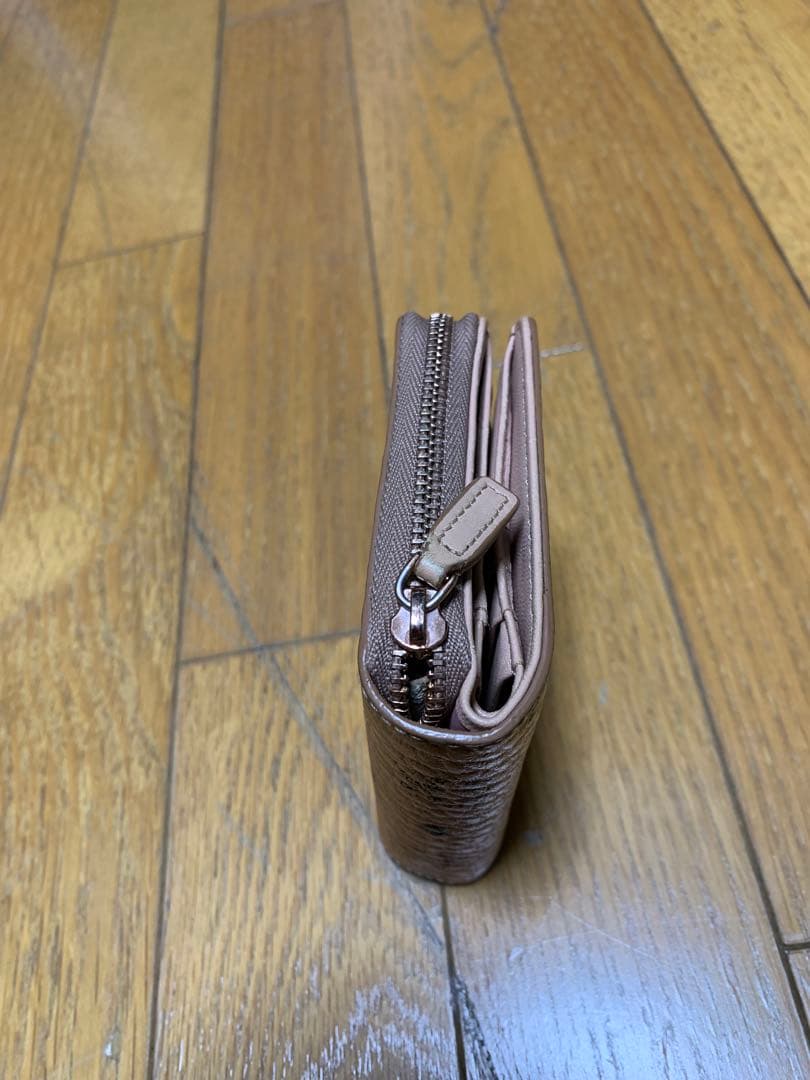 MCM パウダーピンク ピンク　二つ折り財布　アラウンドジップ