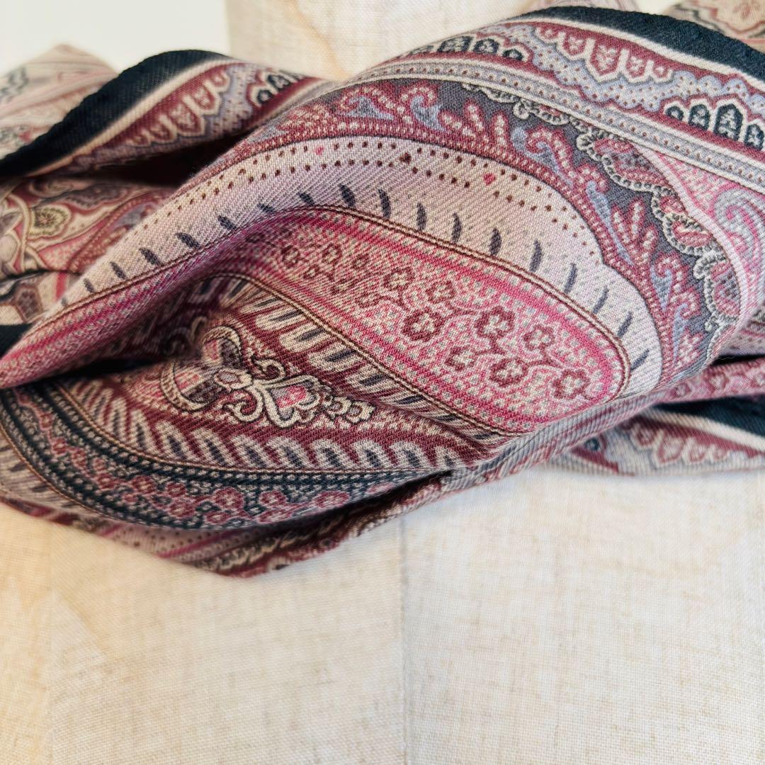 ETRO ペイズリー ストール ウールシルク イタリア製