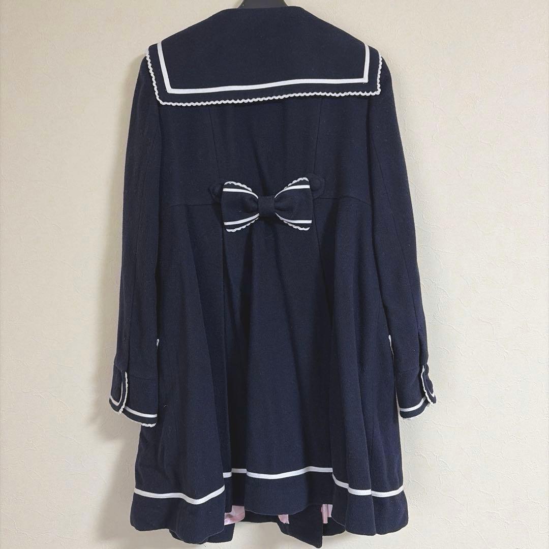 Angelic Pretty セーラーコート 紺 リボン付