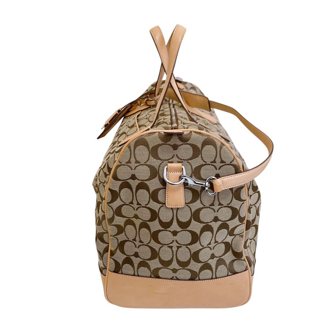 【美品】COACH コーチ 4254 シグネチャー キャンバス レザー ボストン