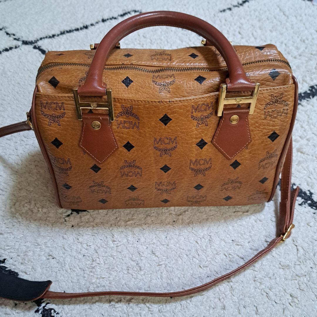 MCM ボストンバッグ 77540 ブラウンレザー