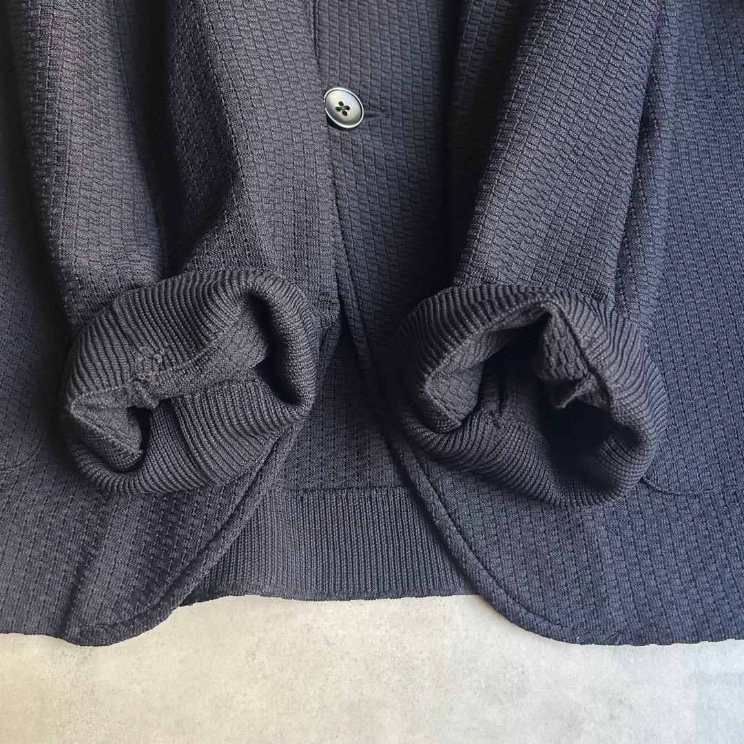 美品 ジェイプレス バケット編みニットジャケット シングル 2B レザータグ