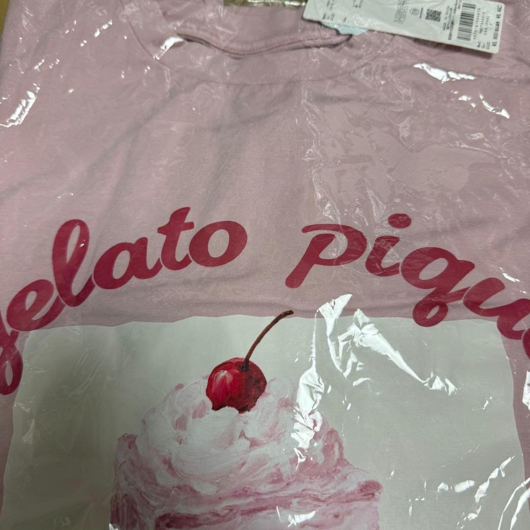 新品 ジェラートピケ HIGH CALORIEワンポイントロンT ピンク