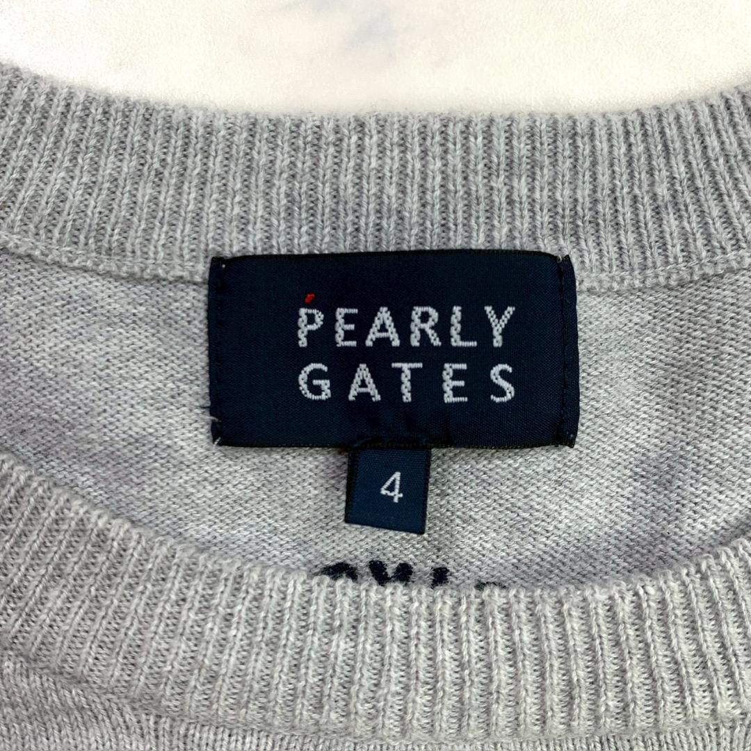サイズ4★ PEARLY GATES コットンニット グレー メンズ　E004