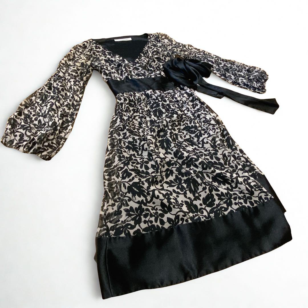 Diane von Furstenburg 100％シルク 花柄 ひざ丈ワンピ