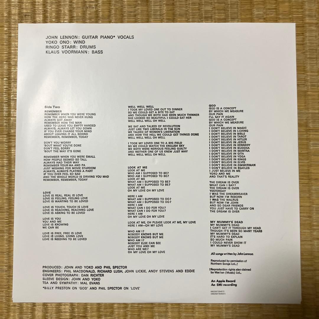 ジョンレノン　ジョンの魂　アルティメイトコレクション50周年記念　2LP 輸入盤