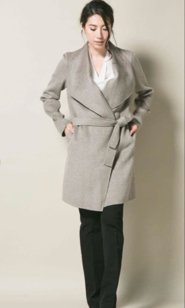 JOSEPH 定番 ベージュ ウールカシミヤコート 38