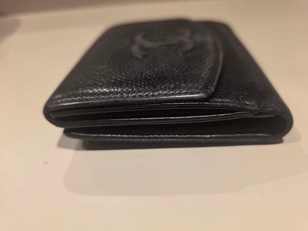 【ヴィンテージ】CHANEL　二つ折財布　ウォレット　ブラック