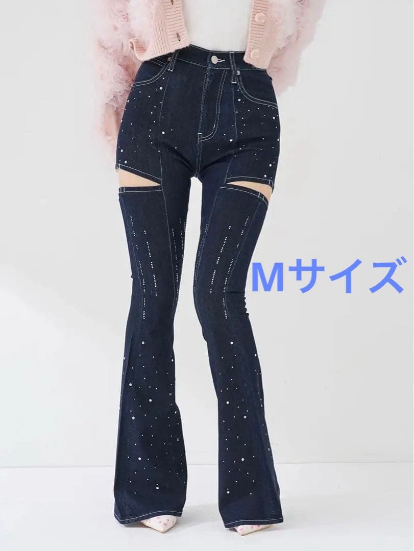 Darich ドロップビジューフレアデニムパンツ　(IND) Mサイズ