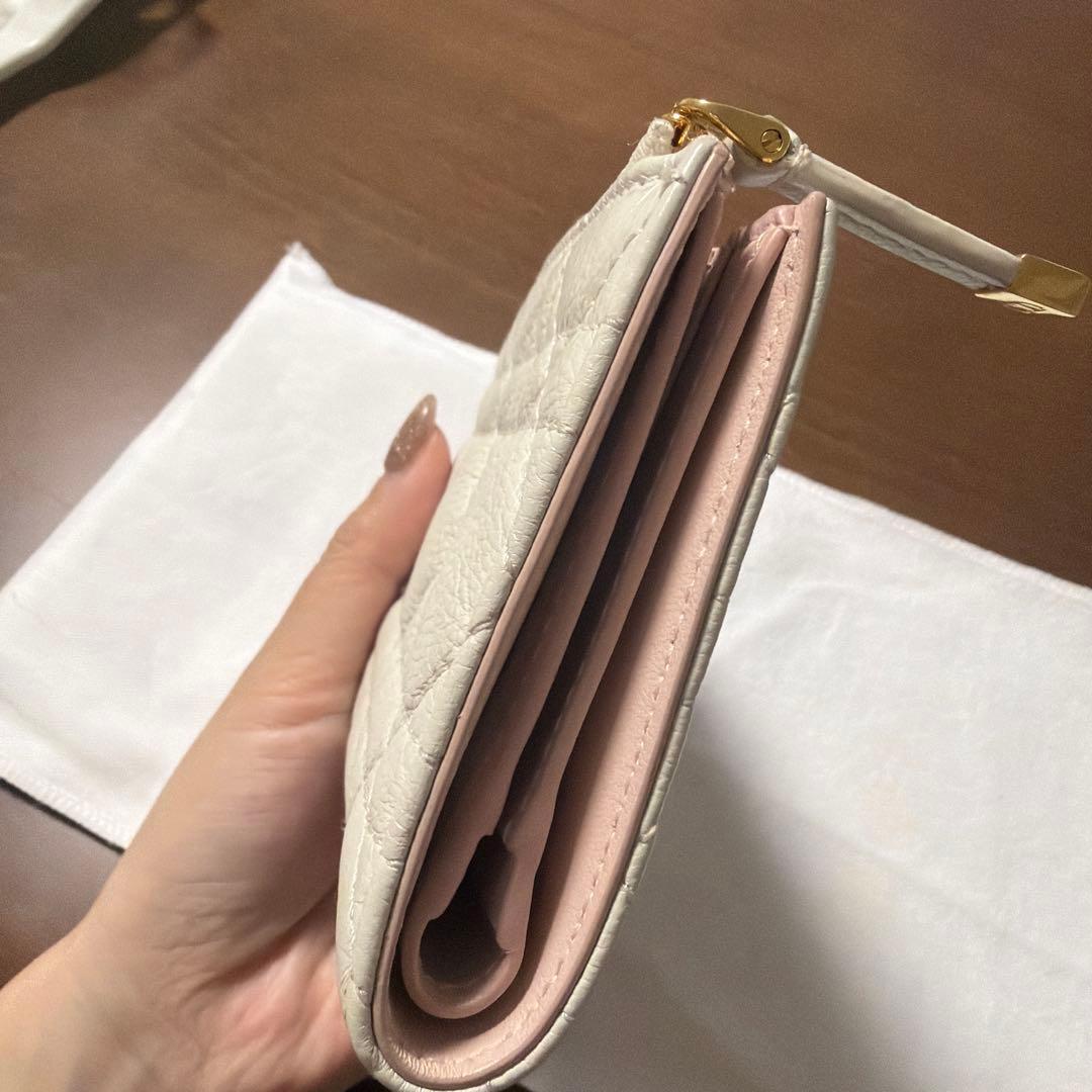 Christian Dior 二つ折り財布 ホワイト