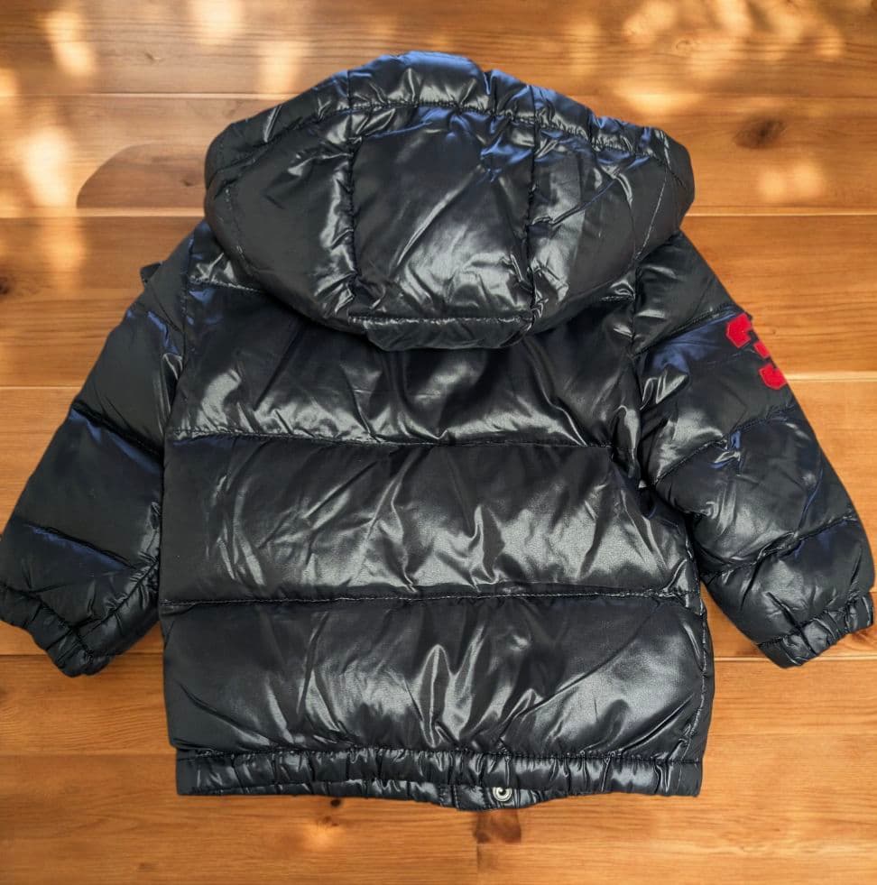 POLO ポロラルフローレン フード取外し可 ダウン 黒 90cm