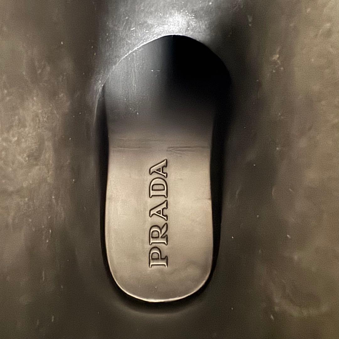 【極美品】PRADA プラダ ブラック レインブーツ ショートブーツ ラバー 黒