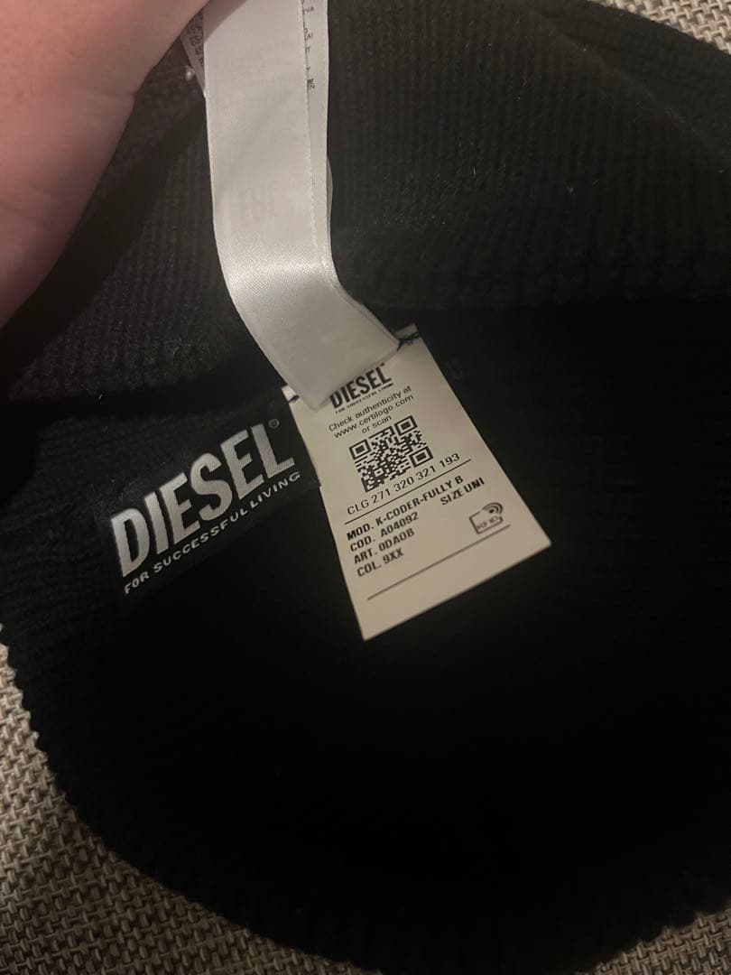 DIESEL ディーゼル ビーニー ニット帽 ブラック