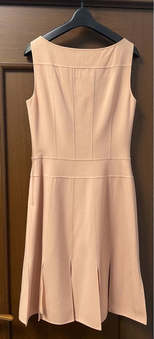美品　フォクシー　FOXEY　ワンピース　ピンク　ベージュ　ひざ丈　ノースリーブ