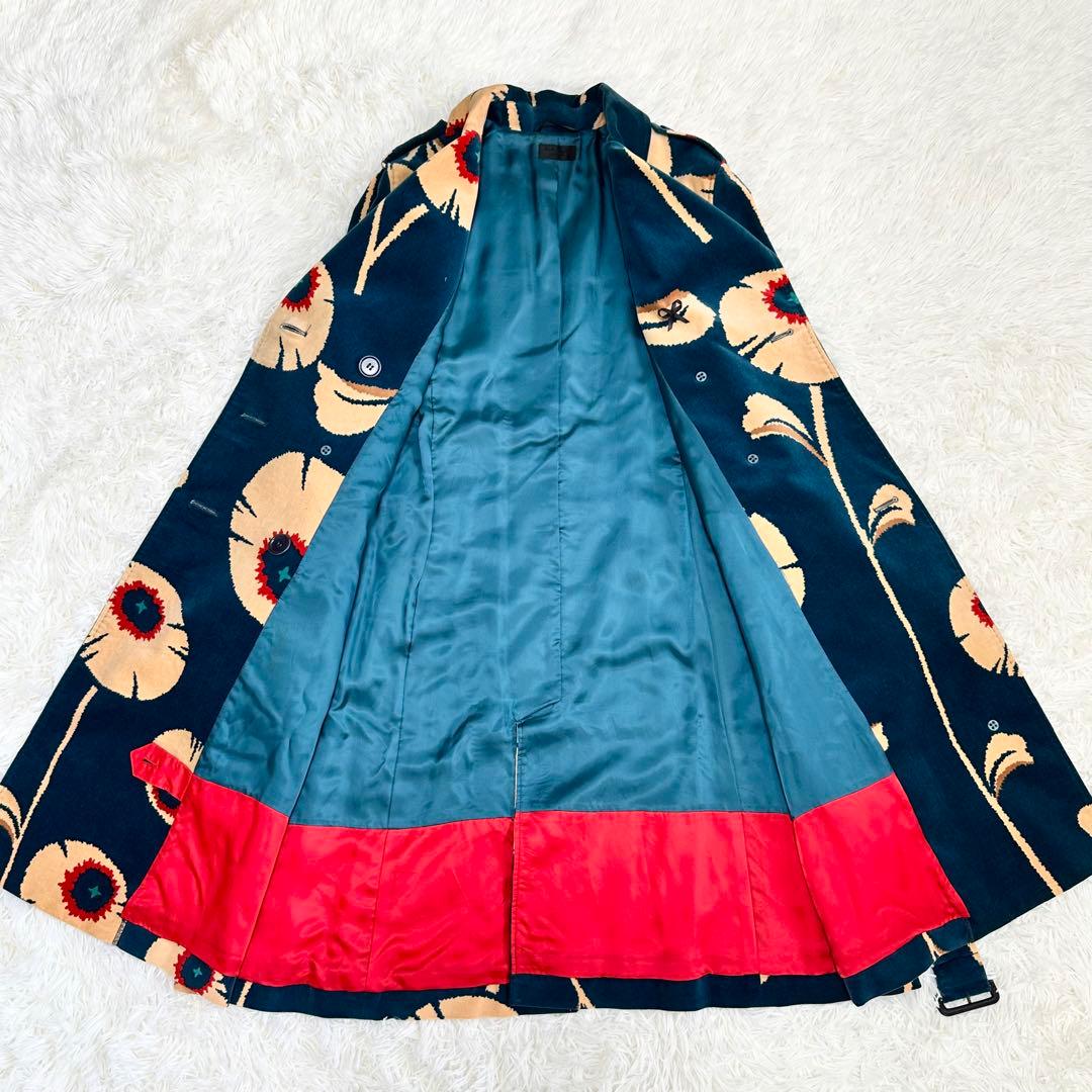 ポールスミストレンチコート フラワー柄 ベルベット 花柄 ベルト 40