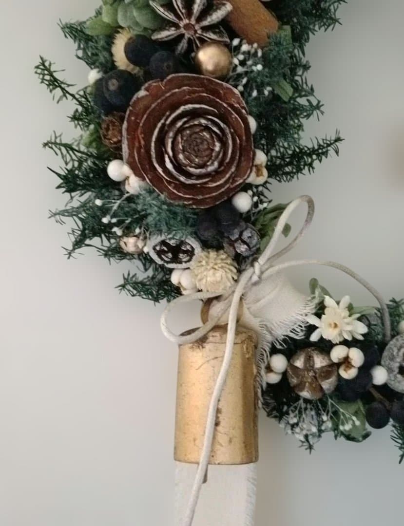 ♡Rusty♡ドライフラワー三日月リースWintermixリンゴリース♡