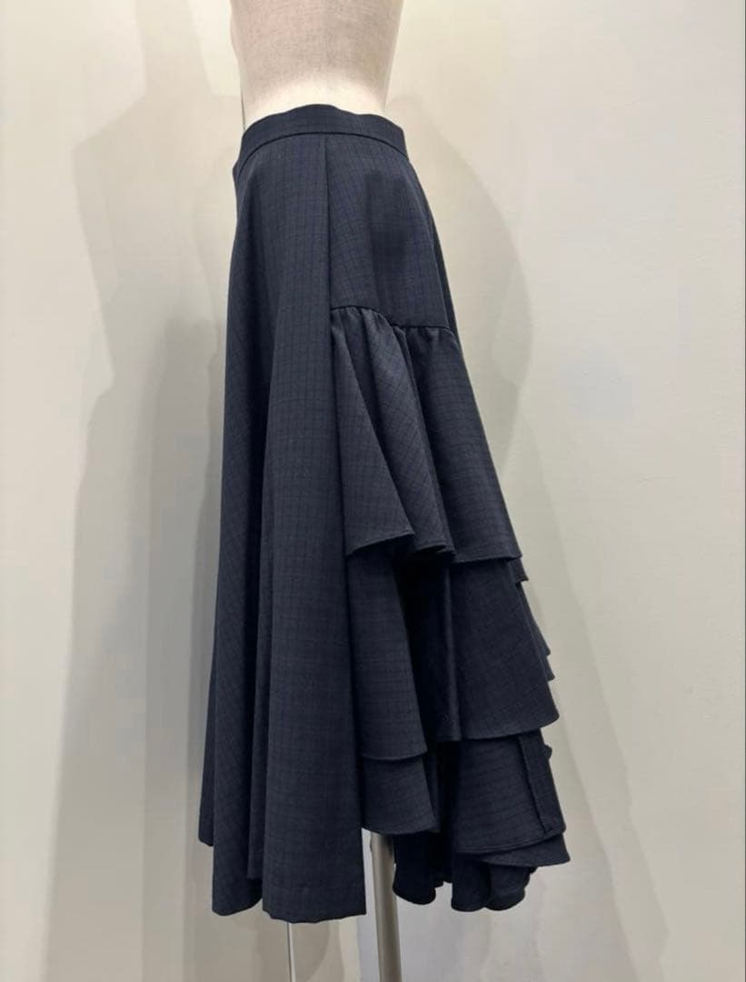 レア品[06AW]コムデギャルソン　チェック柄アシンメトリーフレアスカート