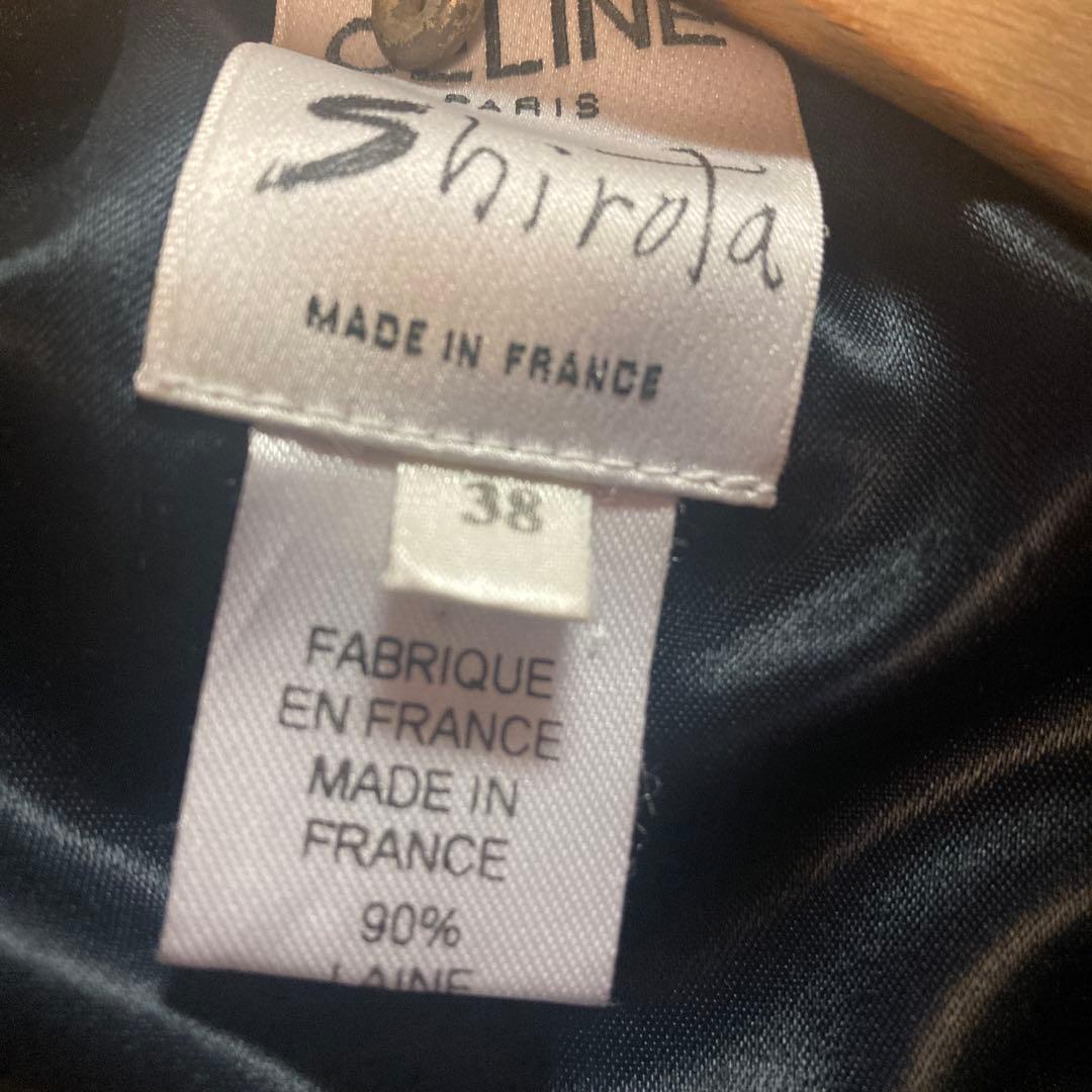 美品　ロングコートセリーヌ　カシミヤ入り
