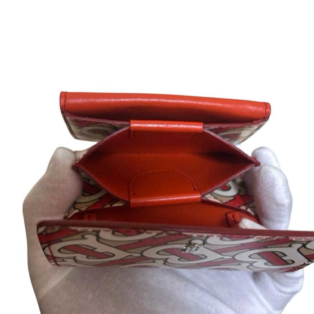 希少　美品　バーバリー　折り財布　レザー　マルチカラー　TB柄　TBロゴ金具