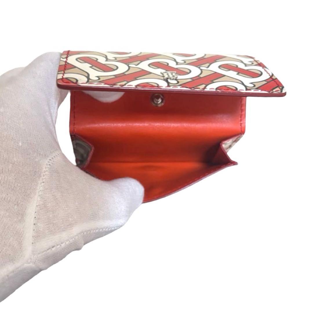 希少　美品　バーバリー　折り財布　レザー　マルチカラー　TB柄　TBロゴ金具