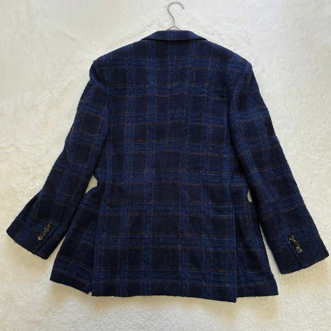 LARDINI テーラードジャケット 大判チェック ツイード 48
