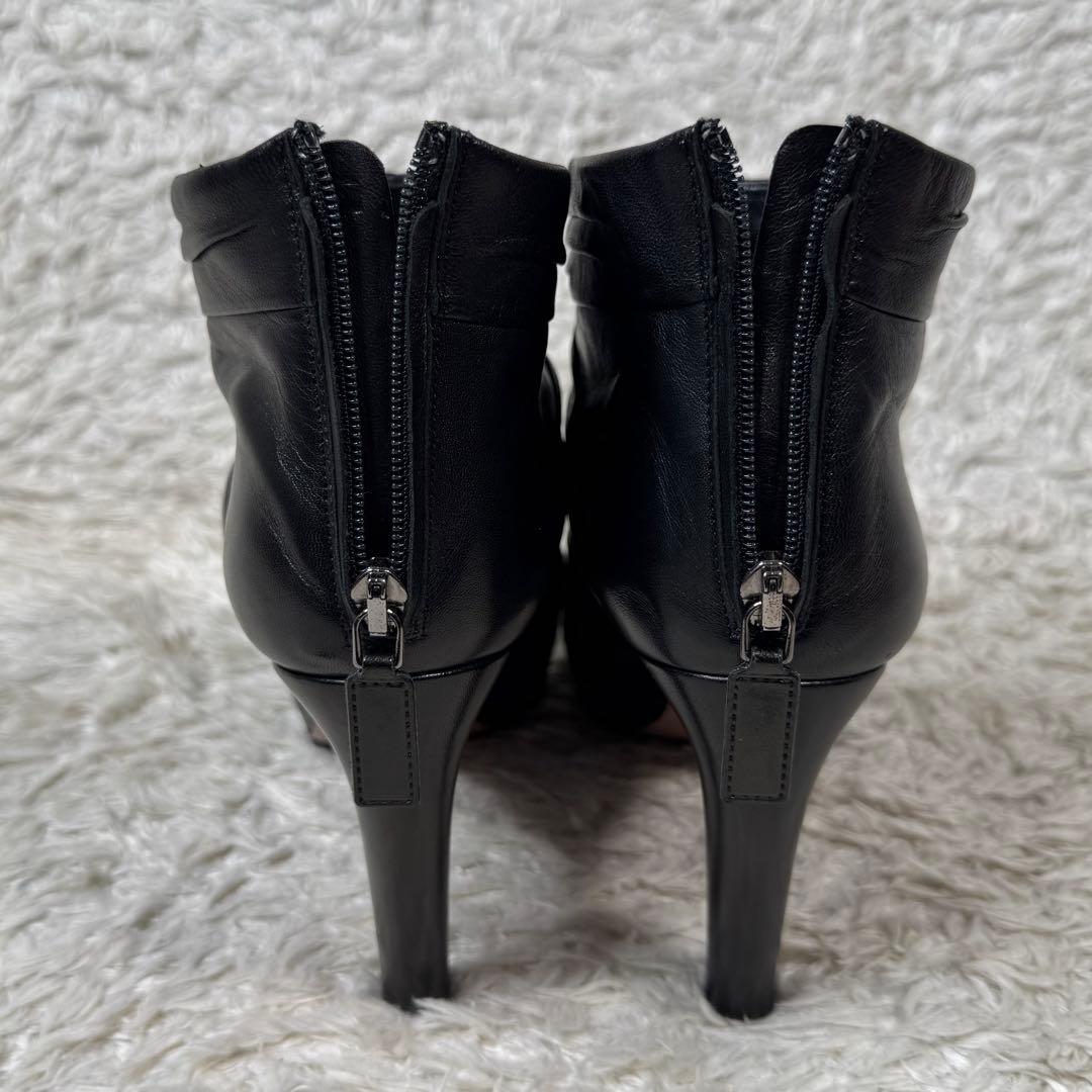 プラダ PRADA ショートブーツ バックジップ レザー ハイヒール 24.0