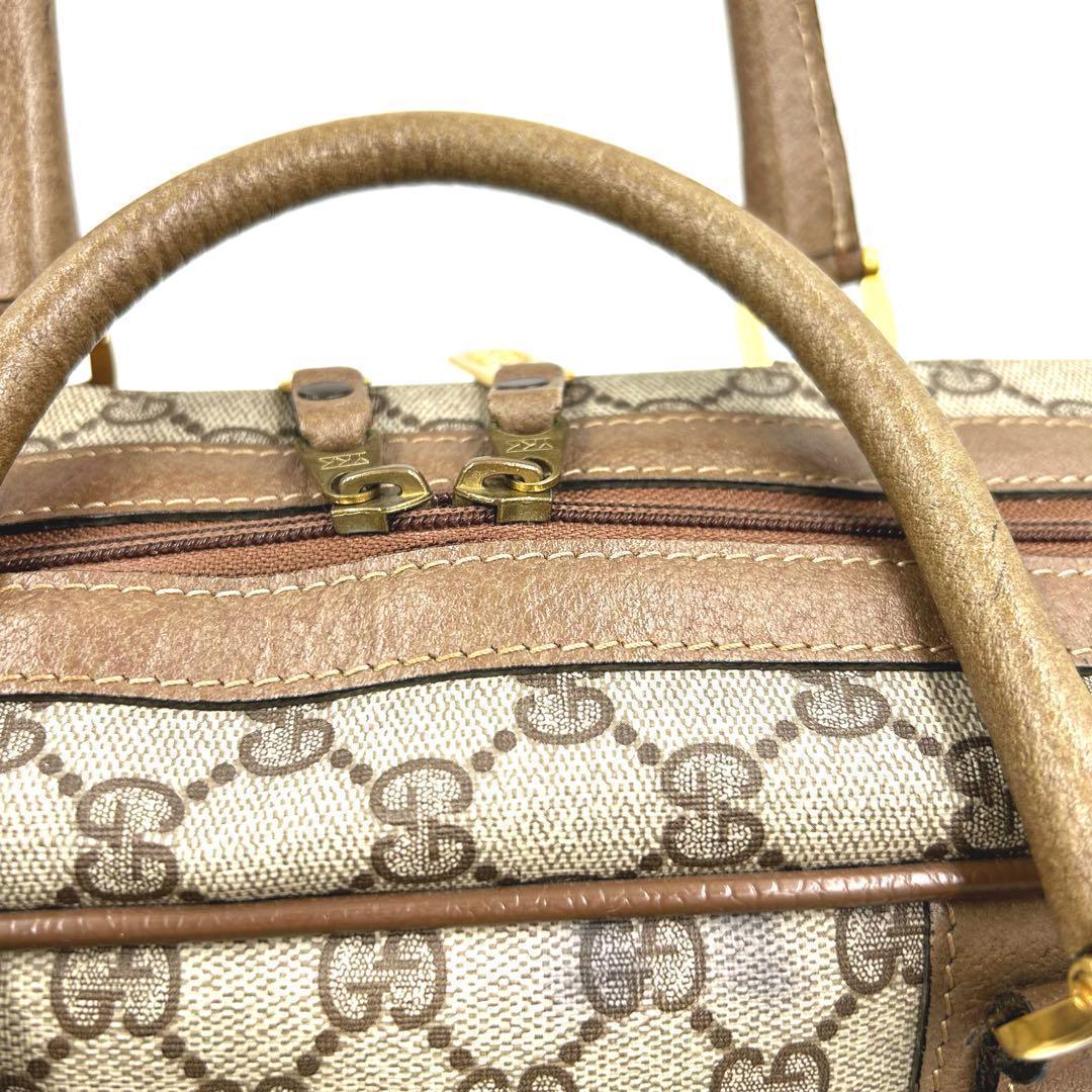 極美品　OLD GUCCIオールドグッチ　ベージュ×ブラウン GGスプリーム
