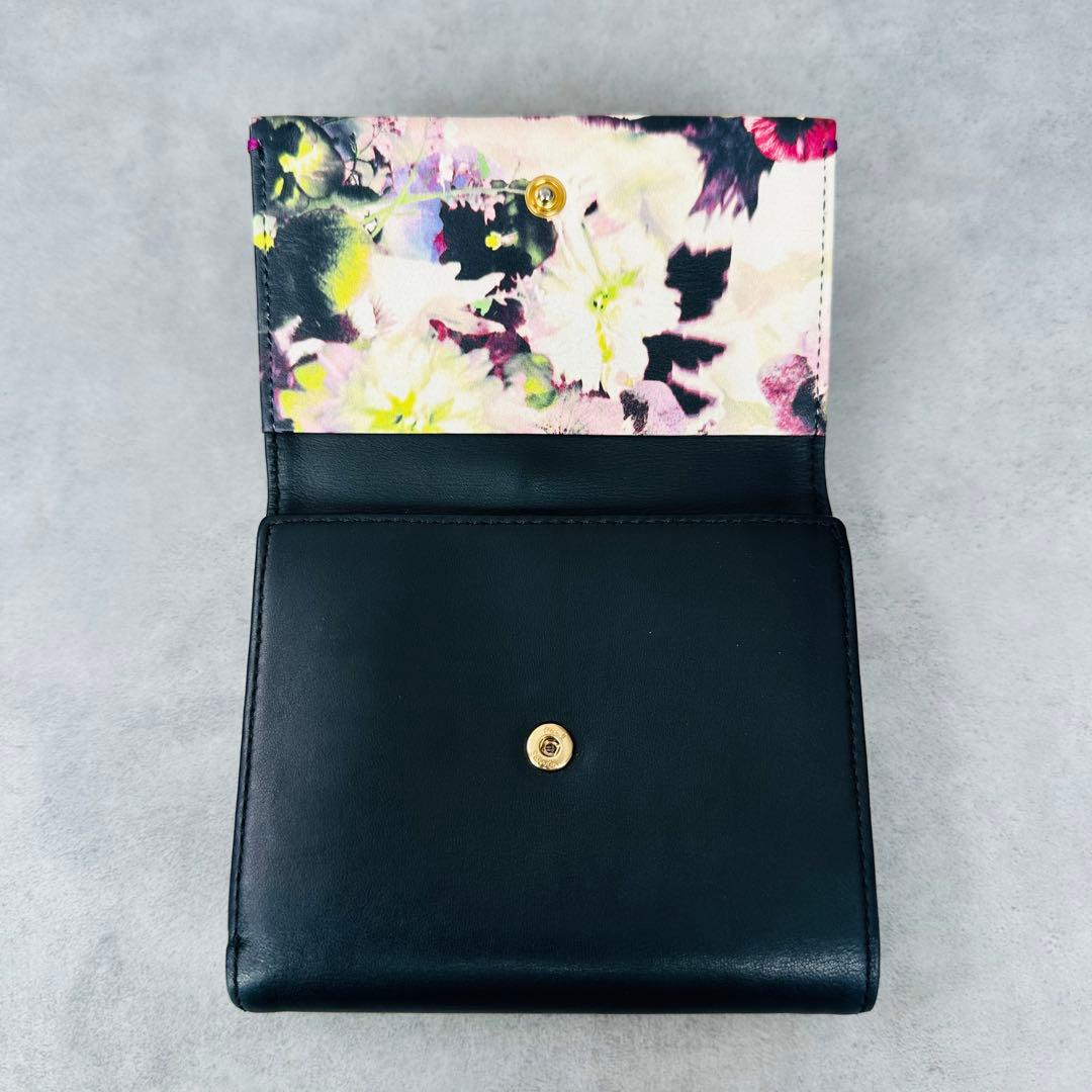 廃盤✨Paul Smith マーガレットプリントトリム がま口 三つ折り財布①
