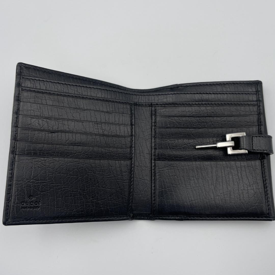【GUCCI（グッチ）】GGキャンバス ジャッキー 二つ折り財布 ブラック