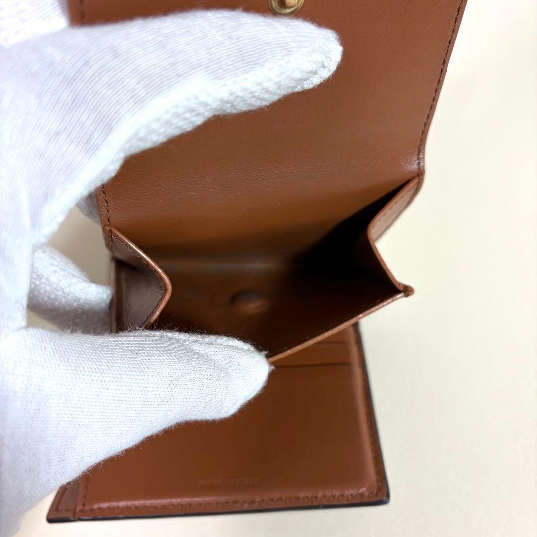 付属品CELINE トリオンフ スモール フラップ ウォレット 三つ折り タン