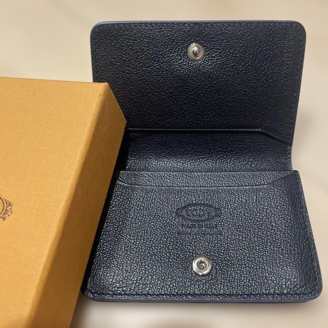 TOD'S ブルー レザー 名刺入れ