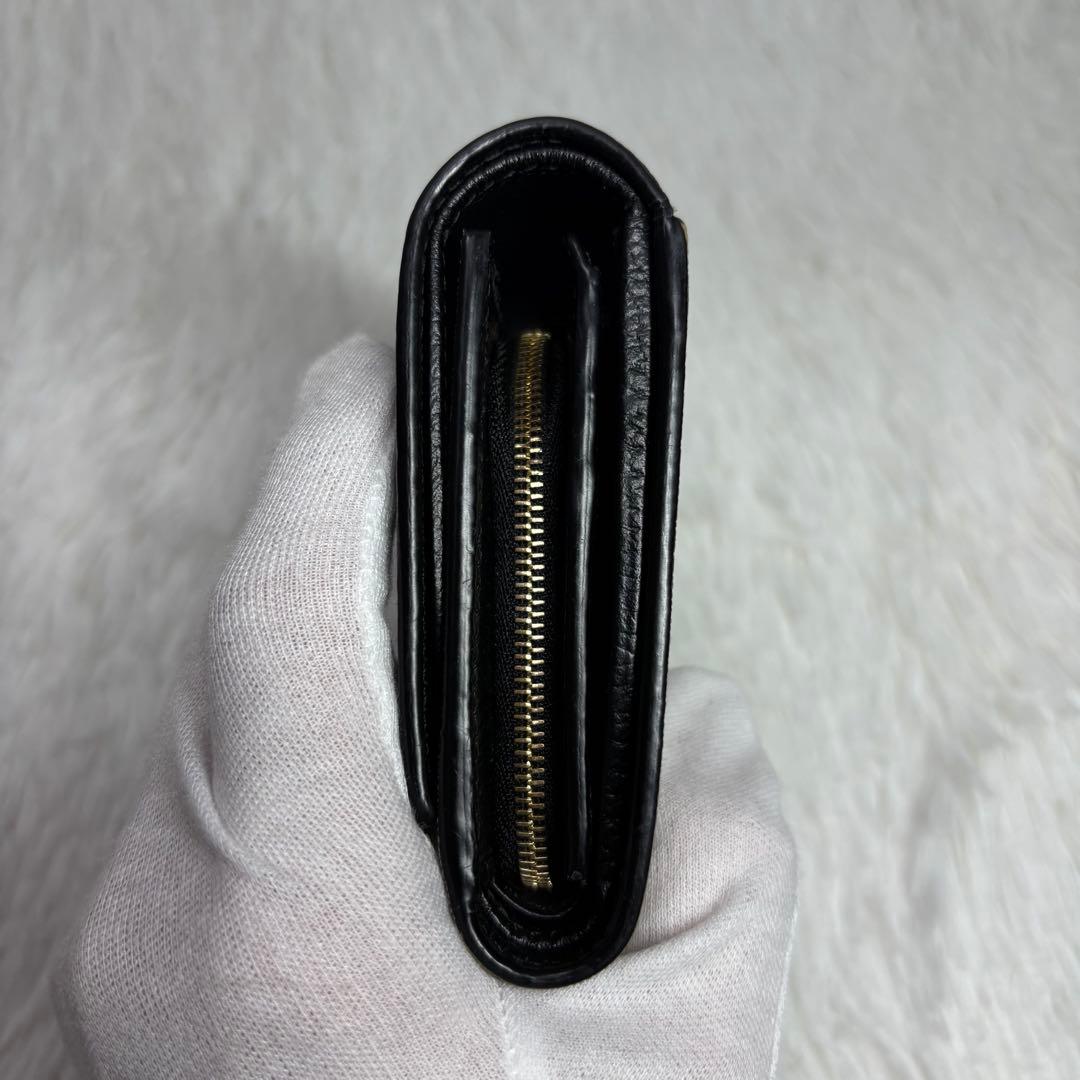 ✨付属品完備/極美品✨ グッチ GGスプリーム マーモント 折り財布 L字 黒